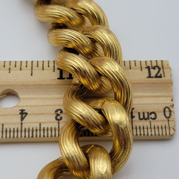 Vintage Anne Klein Necklace Gold Tone Curb Link Chain 24 Inch Toggle Clasp - Picture 8 of 8